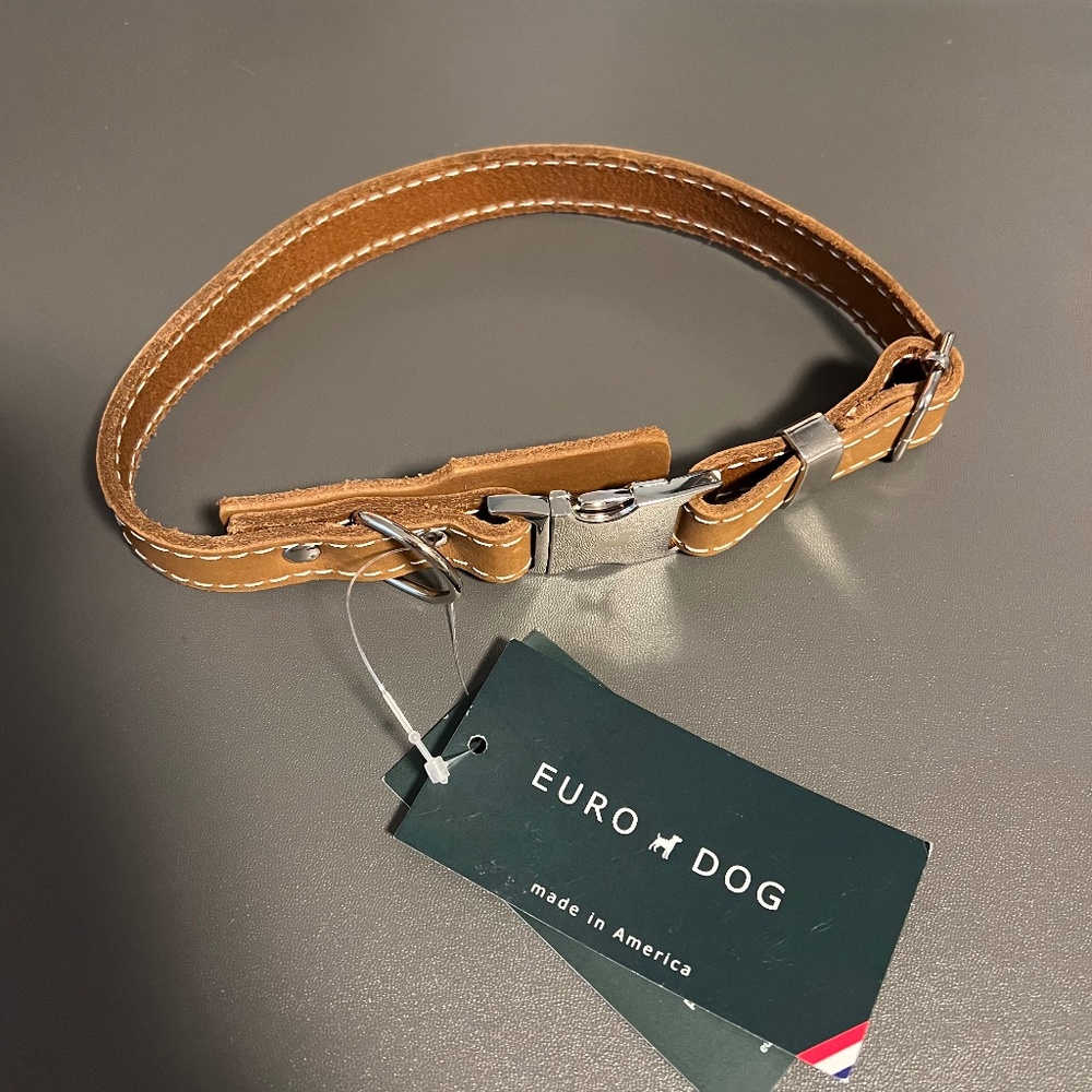 Euro Dog - Leather Collar - Size Medium - NWT